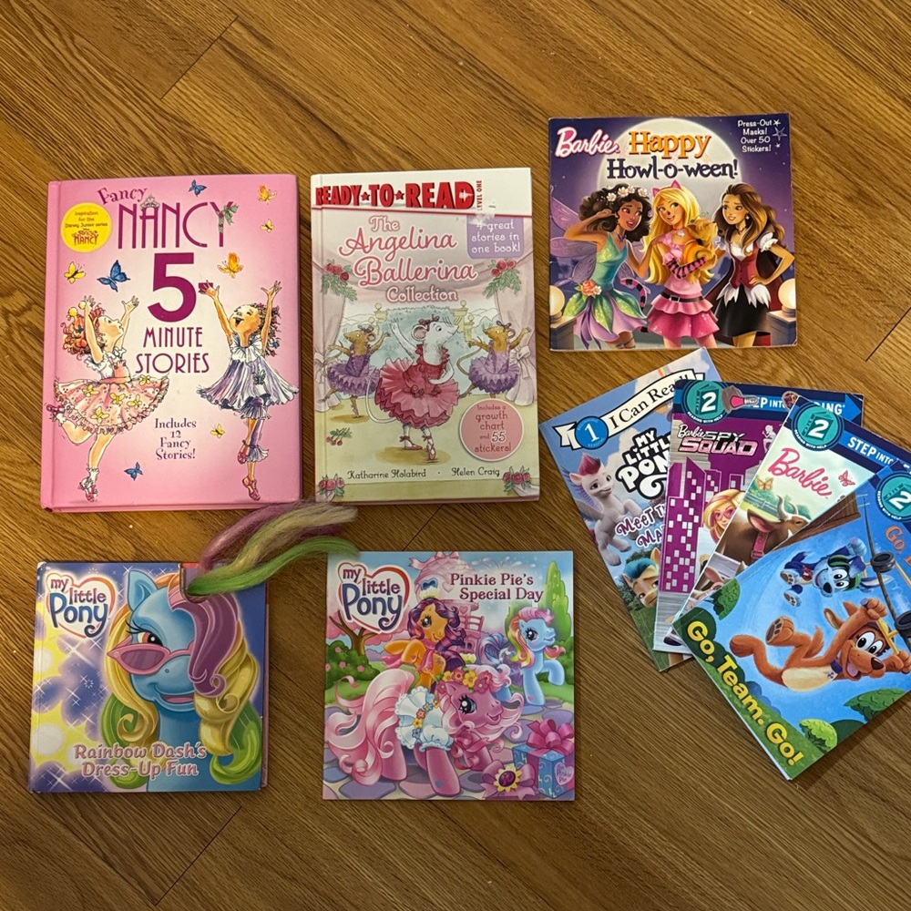 Little girls book bundle. Barbie, my little pony, Angelina and fancy nancy